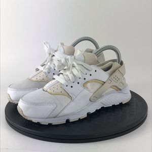 Nike Huarache Run Triple White Athletic Running Shoes 654275-110 Womens Size 7.5